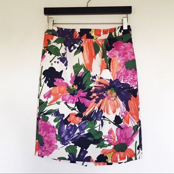 J.Crew Garden Floral Cotton No 2 Pencil Skit 78190 - Picture 2 of 4